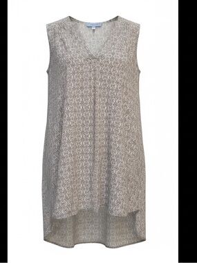 Violet B Black & White Geometric Tunic/Dress-VNeck-Size 2X NWT